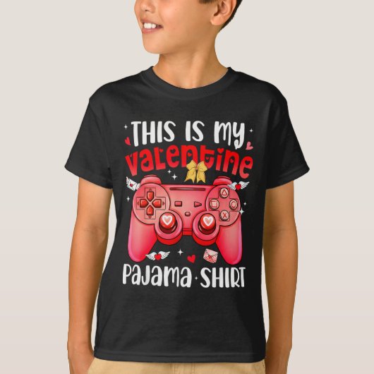 This Is My Valentine Pajama Video Games Gamer Boy  Tシャツ (正面)