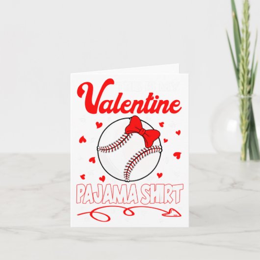 This Is My Valentines Baseball Pajama For Kids Boy カード (正面)