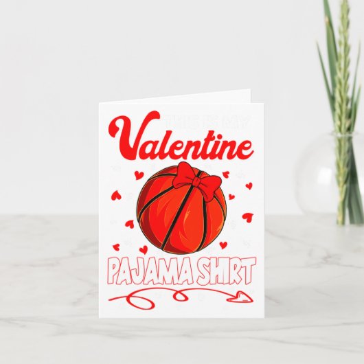 This Is My Valentines Basketball Pajama For Kids B カード (正面)