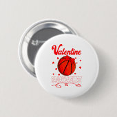 This Is My Valentines Basketball Pajama For Kids B 缶バッジ (正面&裏面)