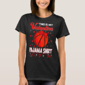 This Is My Valentines Basketball Pajama For Kids B Tシャツ (正面)