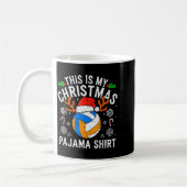 This Is My Volleyball Christmas Pajama Shirt Men B コーヒーマグカップ (左)
