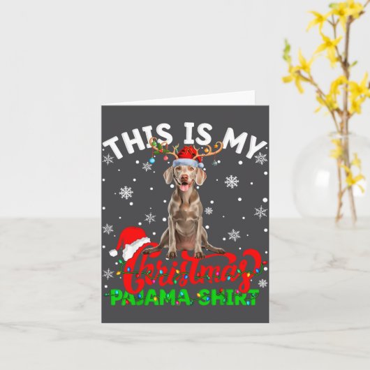 This Is My Weimaraner Dog Ugly Christmas Pajama Sw カード (黄色い花)