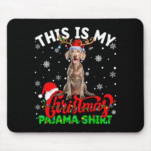 This Is My Weimaraner Dog Ugly Christmas Pajama Sw マウスパッド (正面)