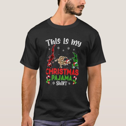 This Is My Xmas Pajama Leopard Gecko Animals Leopa Tシャツ (正面)
