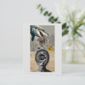 This is not the end Shark Surreal Mixed Collage ポストカード (スタンド正面)