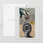 This is not the end Shark Surreal Mixed Collage ポストカード (正面/裏面)