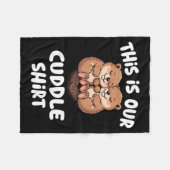 This Is Our Cuddle Shirt Cute Beaver Couple  フリースブランケット (正面(横))