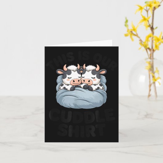 This Is Our Cuddle Shirt Cute Cow Couple Matching  カード (黄色い花)