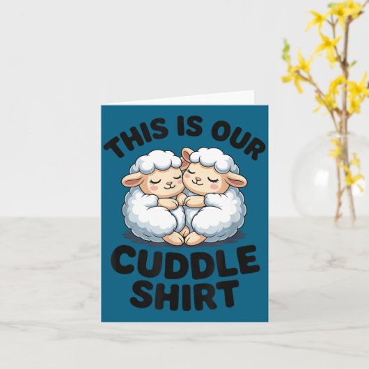 This Is Our Cuddle Shirt Cute Sheep Couple  カード (黄色い花)