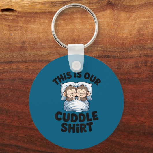 This Is Our Cuddle Shirt Sleeng Monkey Couple  キーホルダー (正面)