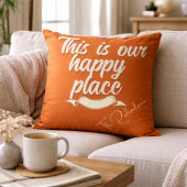 This Is Our Happy Place Burnt Orange Throw Pillow クッション