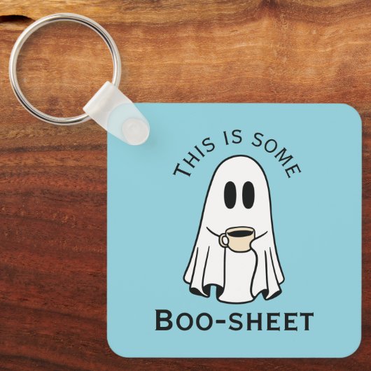 This is some boo-sheet ghost boo with coffee キーホルダー (正面)