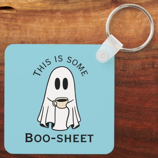 This is some boo-sheet ghost boo with coffee キーホルダー (裏面)