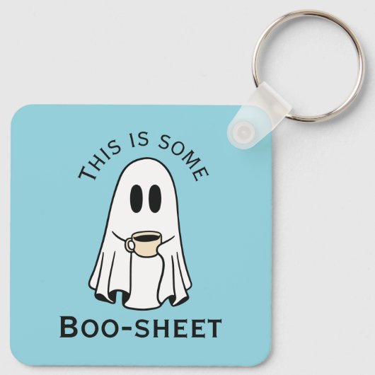 This is some boo-sheet ghost boo with coffee キーホルダー (裏面)
