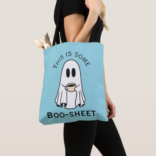 This is some boo-sheet ghost boo with coffee トートバッグ (クローズアップ)