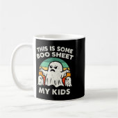 This Is Some Boo Sheet My Kids Ghost Retro Funny H コーヒーマグカップ (左)