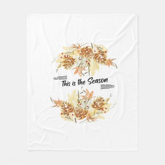 This Is The Season Pine Design Holiday Christmas C フリースブランケット (正面)