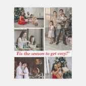 This is the season to get cozy Christmas family  フリースブランケット (正面)