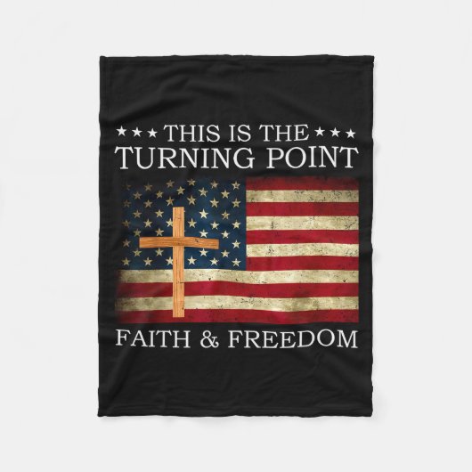 This Is The Turning Point Patriotic Christian Fait フリースブランケット (正面)