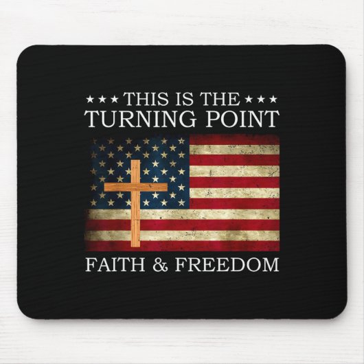 This Is The Turning Point Patriotic Christian Fait マウスパッド (正面)