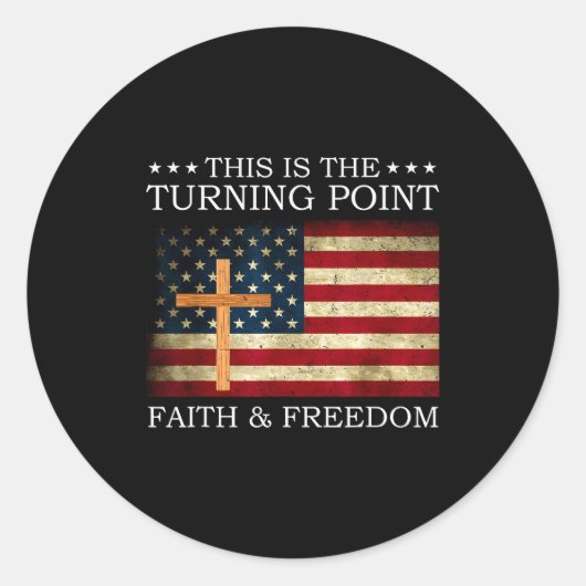 This Is The Turning Point Patriotic Christian Fait ラウンドシール (正面)