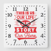 This Is Us Our Life Story スクエア壁時計 (正面)