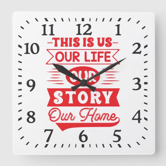 This Is Us Our Life Story スクエア壁時計 (正面)