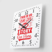 This Is Us Our Life Story スクエア壁時計 (傾斜)