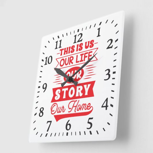 This Is Us Our Life Story スクエア壁時計 (傾斜)