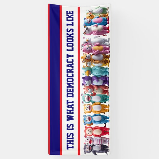 This is What Democracy Looks Like Protest 横断幕 (縦)