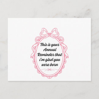 This is your annual reminder that im glad you were シーズンポストカード