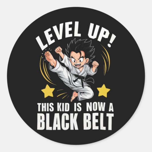 This Kid Is Now A Black Belt Karate Hapkido Award ラウンドシール (正面)