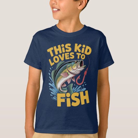 This Kid Loves to Fish Fishing Children Fisherman Tシャツ (正面)