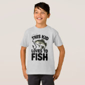 This Kid Loves to Fish Fishing Children Fisherman Tシャツ (正面フル)
