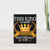 This King Was Born In January Funny Jan Birthday D カード (正面)