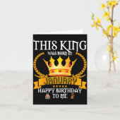 This King Was Born In January Funny Jan Birthday D カード (黄色い花)