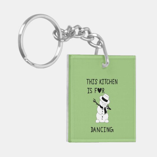 This Kitchen is for dancing snowman キーホルダー (正面左)