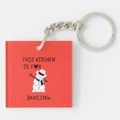 This Kitchen is for dancing snowman キーホルダー (裏面)