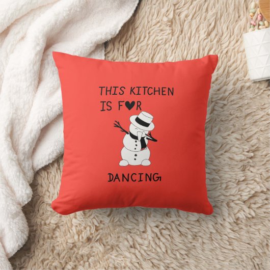 This Kitchen is for dancing snowman クッション (ブランケット)
