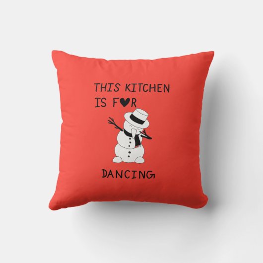 This Kitchen is for dancing snowman クッション (裏面)
