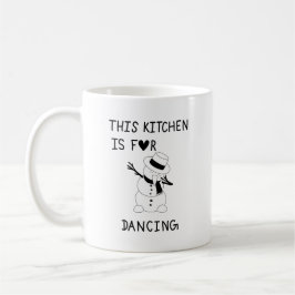 This Kitchen is for dancing snowman コーヒーマグカップ