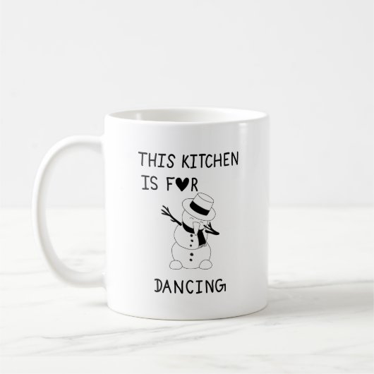 This Kitchen is for dancing snowman コーヒーマグカップ (左)