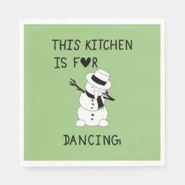 This Kitchen is for dancing snowman スタンダードランチョンナプキン