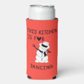 This Kitchen is for dancing snowman スリム缶クーラー (Seltzer正面)