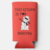 This Kitchen is for dancing snowman スリム缶クーラー (裏面)
