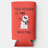 This Kitchen is for dancing snowman スリム缶クーラー (正面)