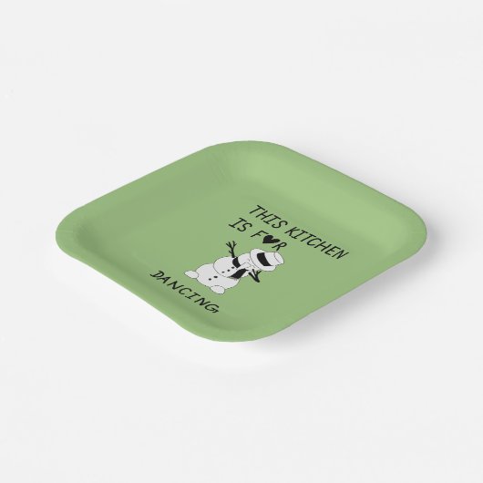 This Kitchen is for dancing snowman ペーパープレート (傾斜あり)