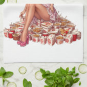 This Kitchen Is for Reheating Takeout Illustration キッチンタオル (折り畳み)