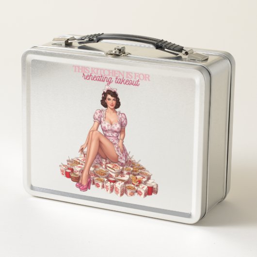This Kitchen Is for Reheating Takeout Illustration メタルランチボックス (正面)
